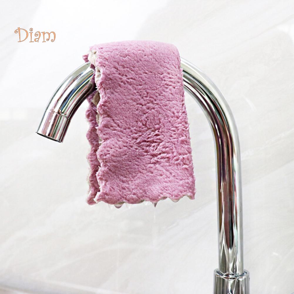 Двухстороннее полотенце для мытья посуды one size розовый зеленый — фото 13