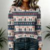 Women's Casual Christmas Print Long Sleeve Neck Top