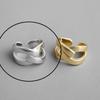 925 Silver Rings For Women Hollow Out Gold Color Temperament Personality Fashion Female Trendy Resizable Opening Rings