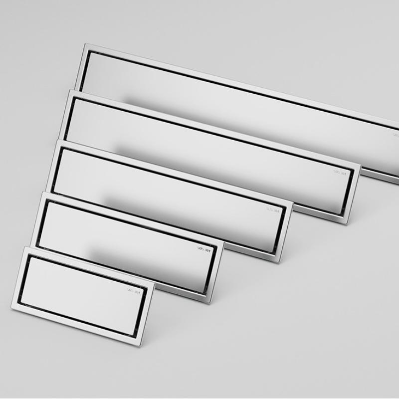 Invisible Tile Floor Drain Brshed Gold Black 304 Stainless Steel Lavatory Bathroom Shower Long Linear Drainage Side Floor Drains