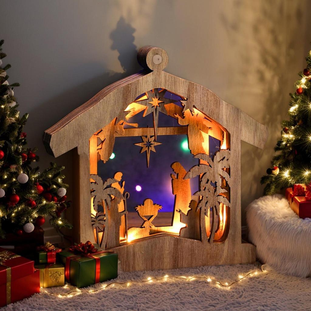 Nativity Scene Indoor Religious Table Centerpieces Nativity Set For Christmas For Fireplace Bedroom Office Desk Table Shelf