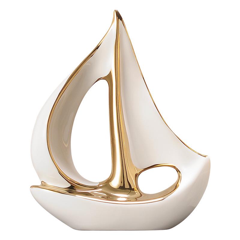 Smooth Sailing Ship Wine Cabinet Ornament Set - Luxurious Home & Office Decor