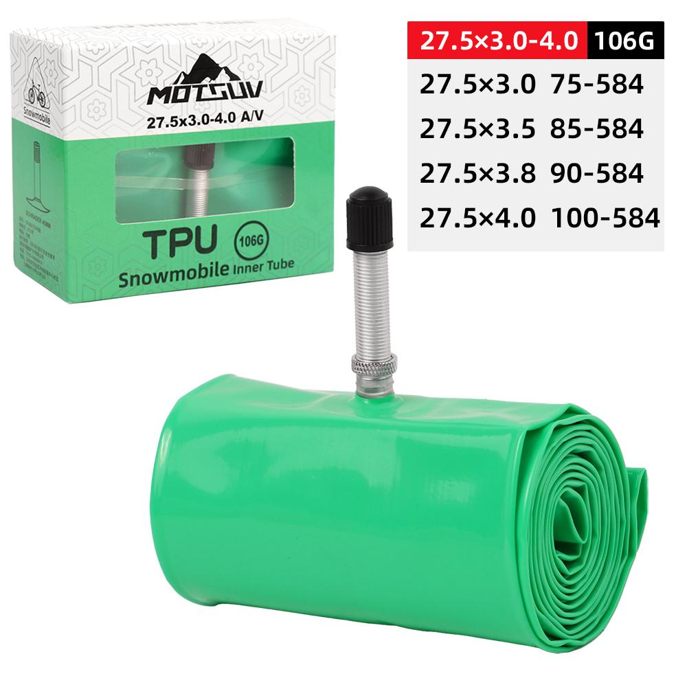 Winter Bike TPU Inner Tube Lightweight Durable Anti-Puncture Wide 26/27.5/29 Inch 3.0/4.0 Width for Snow Beach Off-Road Riding