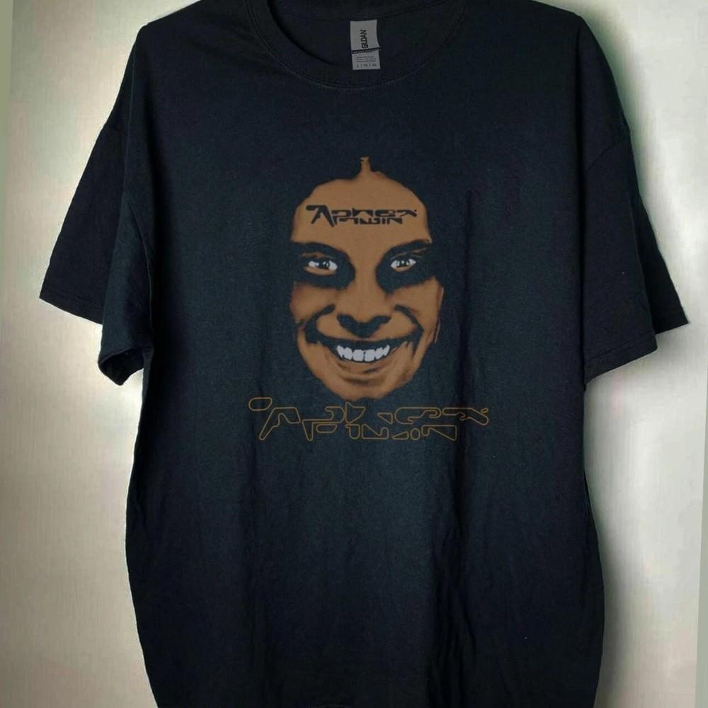 Винтажный стиль aphex twin рок-группа короткий рукав черная классическая рубашка S5XL XXXL
