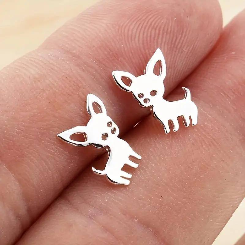 Cute Animal Stud Earrings for Women Metal Dog Shaped Ear Piercing Accessories Girls Earrings Daily Wear Statement Jewelry