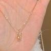 Collana con ciondolo a forma di fiore di rosa con zircone rosa carino per donna, accessori estivi, gioielli per feste, regali di compleanno