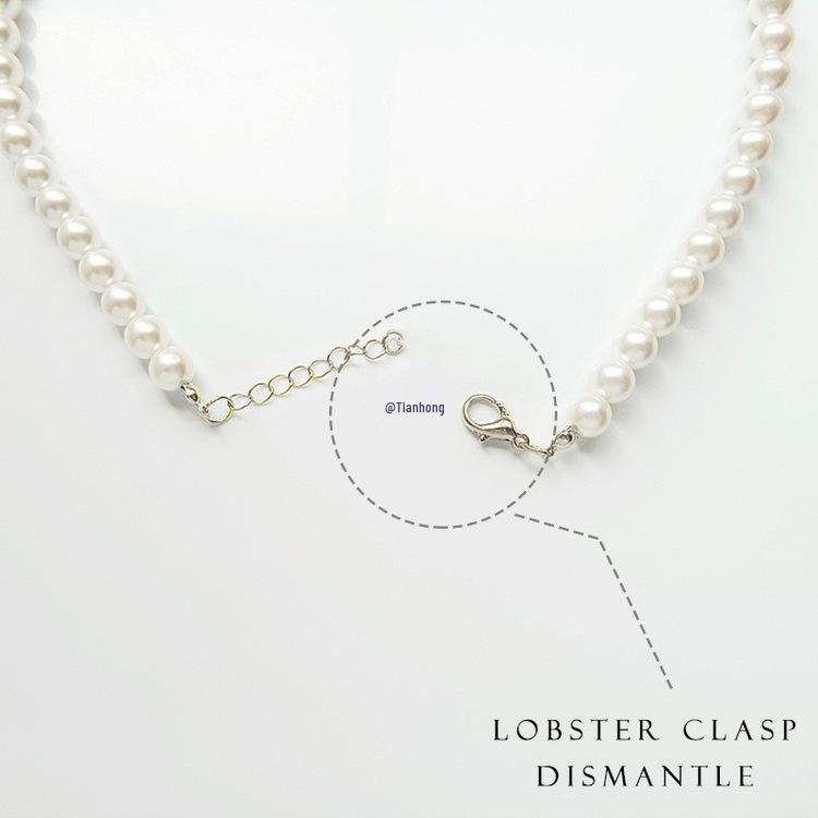 Pearl Clavicle Choker Necklace for Cheongsam - Mid-Length Women's Sweater Chain, 50 Accessories 037