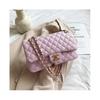 (Purple) New Fashionable and Versatile Rhombus Chain Bag Popular Women's Bag Temperament Single Shoulder Crossbody Bag
