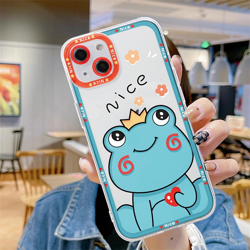 Funny Cartoon Animal Clear Phone Case For iPhone 11 14 Pro 13 12 Mini SE 3 SE 2020 7 8 Plus X XR XS Max Matte Soft Cover Fundas