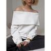 European and American Autumn and Winter New Sexy off-Shoulder Shoulder-Baring Knitting Sweater Sexy off Shoulder Sweater