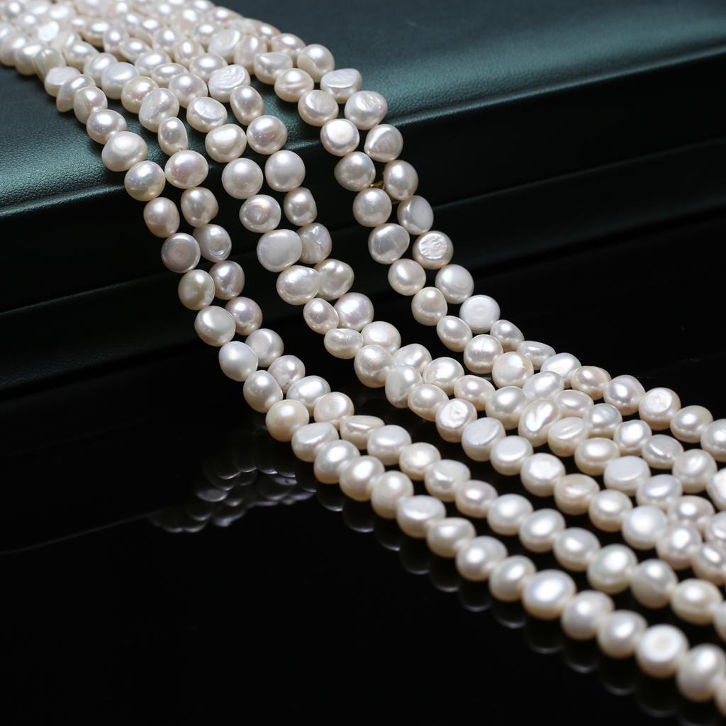 1String, Boho White Natural Freshwater Pearls, Nugget Pearl Beads for Jewelry Making DIY Necklaces Bracelets, Anklets Crafts Length 36cm