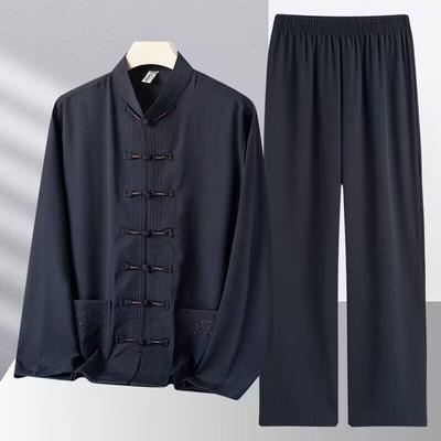 Tang Suit Men's Middle-aged And Elderly People's Suit Men's Chinese Style Long-sleeved Two-piece Suit