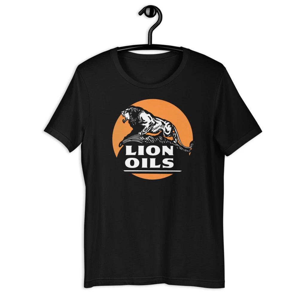 

LION OILS Винтажная Бензиновая Футболка с Коротким Рукавом Унисекс 100% Хлопок Мужские Футболки Топ S