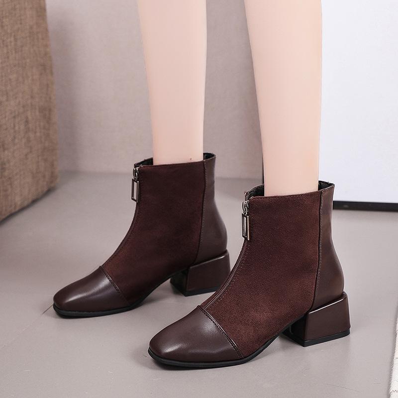 Fashiona Ankle Boots Versatile Temperament Women Shoe Thick Heels Simple Women Boot Daily Comfort Short Boot Trendy High Heels