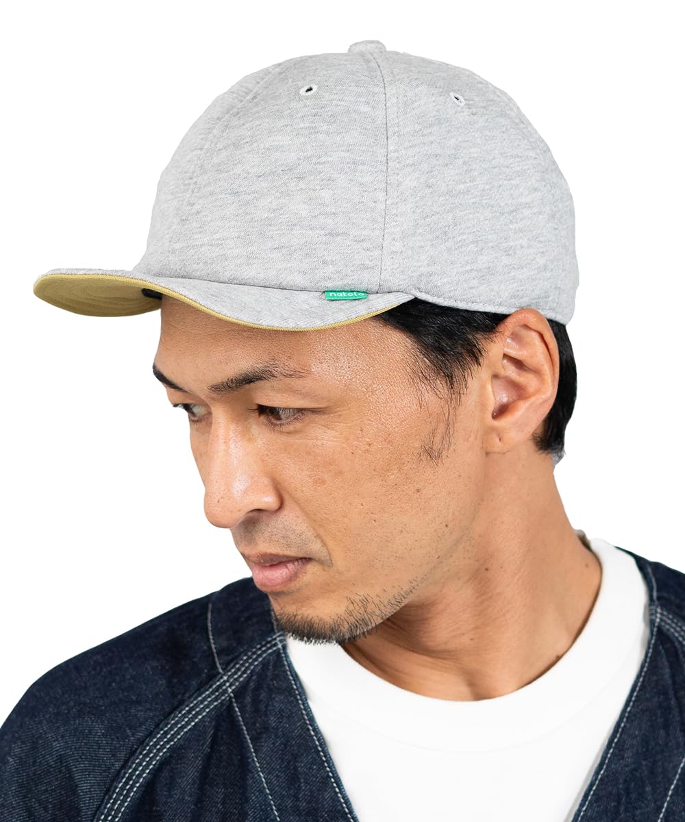 

Nakota BOLD ROUND CAP Baseball Short Solid Simple Casual and Size XL Circumference Gray Cap, Brim, Denim, Style, Men s Women s, Spring, Summer, серый