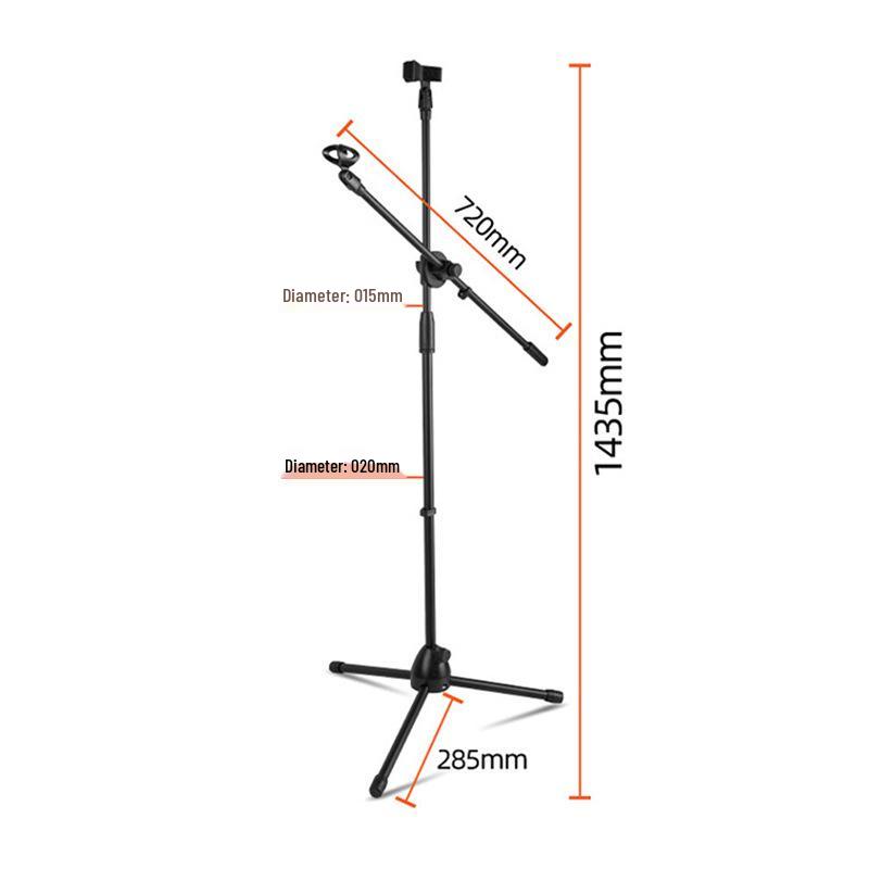 Universal Retractable Microphone Tripod for Live Streaming, Stage Performance & Mobile Phone