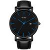 BUREI Men's Leather Watch, Simple and Stylish, Waterproof, Analog, Popular, Date Display, Business, Brand, Gentleman, Slim, Men's Watch G