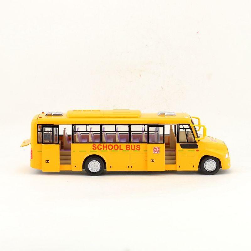 Simulation Alloy Yellow School Bus Model Toy With Sound And Functions Light