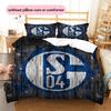 FC Schalke 04 Muster Bettwäsche Bettdecken-Set Heimdekoration Geschenk (1 Bettbezug + 2 Kissenbezüge (ohne Füllung))