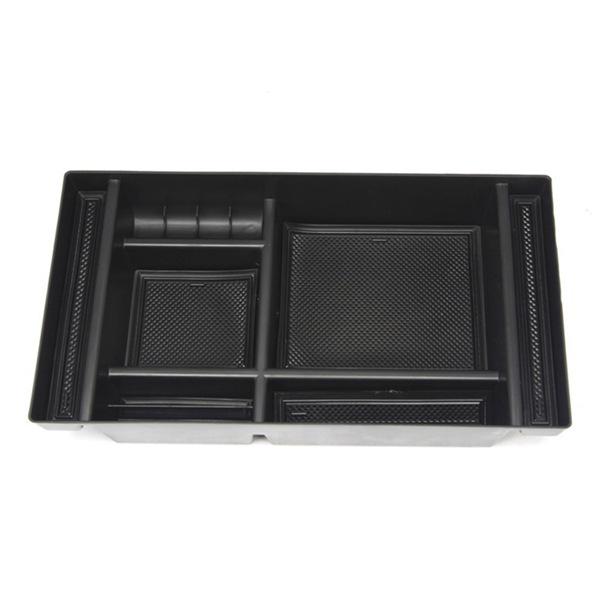Black ABS Center Console Armrest Storage Box - Compatible with Chevrolet Cars
