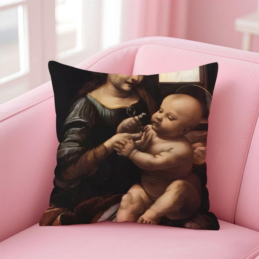 PPiero Da Vincis Cushion Cover Pillow Case Ultra Soft Skin Friendly Fabric Cloud Like Comfort Concealed Zipper