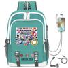 Football Star Printed Schoolbag Backpack Usb Charging Student Backpack Computer Bag