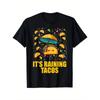 Unisex "It's Raining Tacos" Food Graphic Casual Round Neck Tee for Food Festivals & Daily Wear