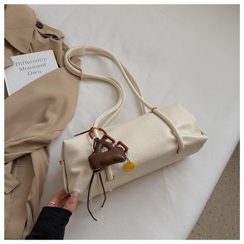 Стильная сумка-бостон высокого уровня внешнего вида большой вместимости, сумка на одно плечо, модная сумка-багет под мышкой бежевый