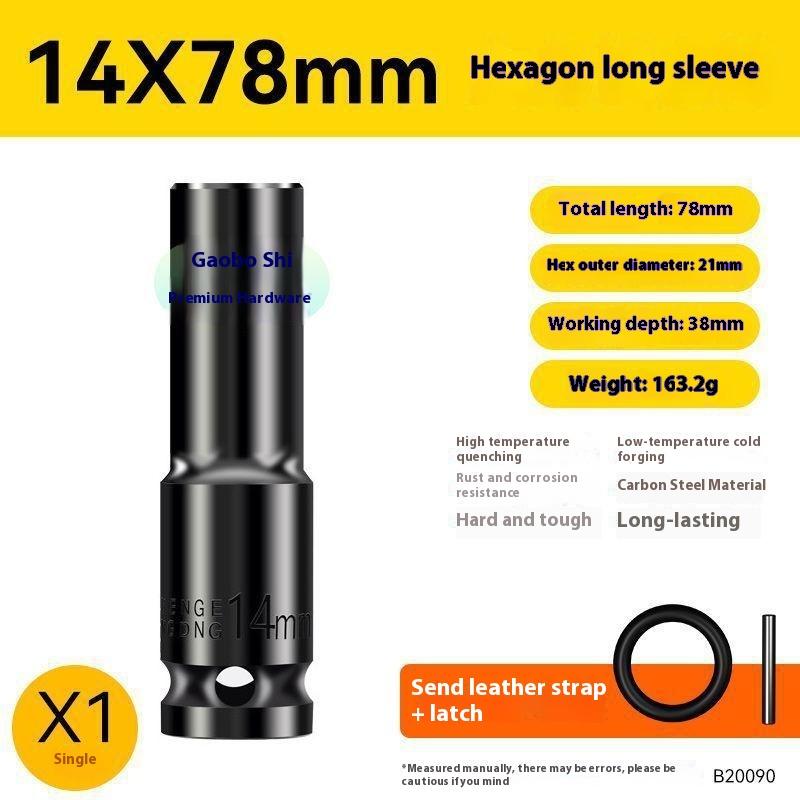 Elektrischer Schraubenschlüssel Verlängerte Sechskantnuss Pneumatische Luftpistole Vertiefte Stecknuss Luftschrauber Autoreparaturwerkzeug