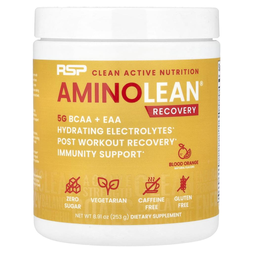 RSP Nutrition AminoLean® Recovery, Caffeine Free, Blood Orange, 8.91 Oz (253 G)