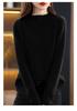 Women's Retro Wool Knit Hollow Out Sweater - Autumn/Winter Long Sleeve Half High Neck Pullover.