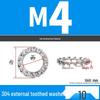 Iron Serrated Locking Washer Set with Anti-Loosening Shims