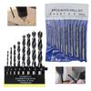 8 peças 3-10mm Broca de três pontas para marcenaria Broca de ramificação CC Broca elétrica Broca de perfuração Broca helicoidal Conjunto de caixa de plástico