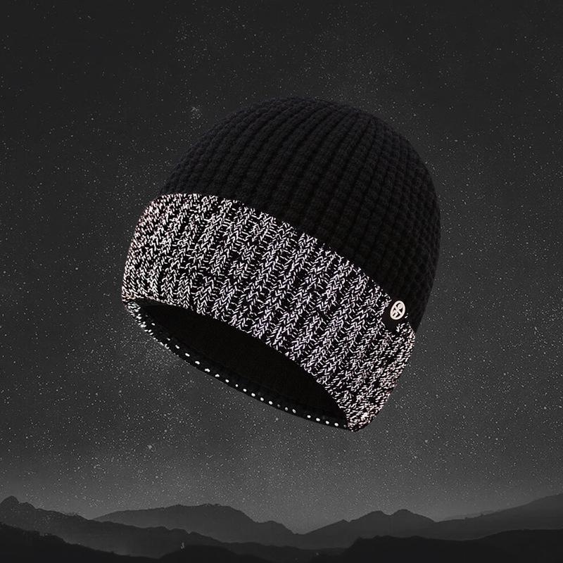 Reflective Fleece-Lined Knit Hat - Warm Winter Ear Protection