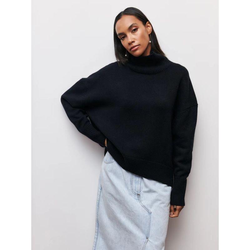 Fashion Women's New Loose High Collar Autumn and Winter Sweater Loose Fitting High Neck Sweater
