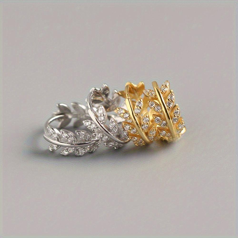 Luxurious geometric elegant ring earrings, women's wedding engagement party jewelry accessories