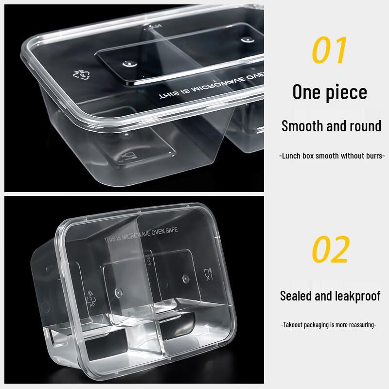 Einweg-Takeaway-Box mit zwei Fächern