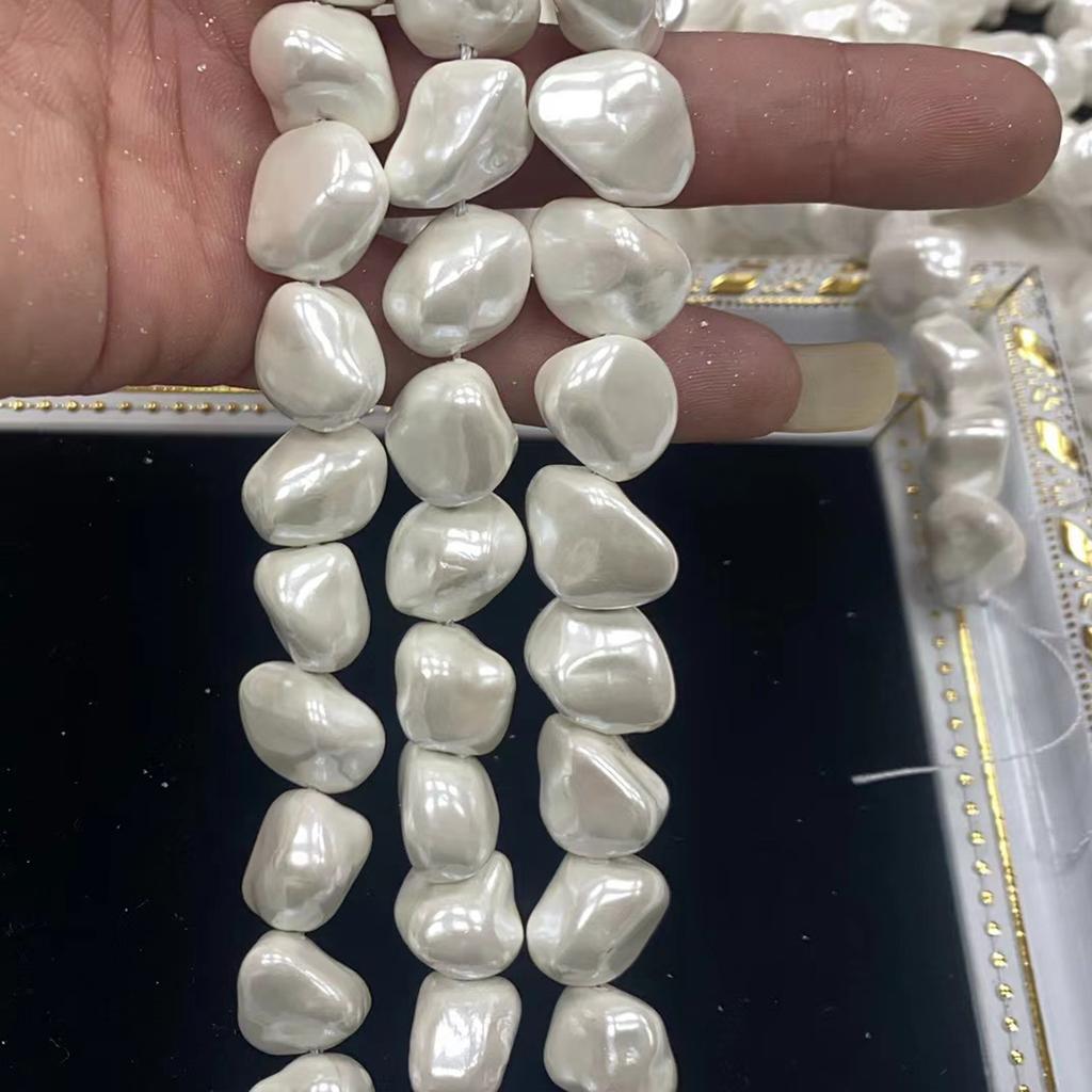 1 Strand Baroque Irregular Shell Pearl Beads 10-18mm Freeform White Imitation Pearls 38cm Loose Beads For DIY Statement Necklace Jewelry Making