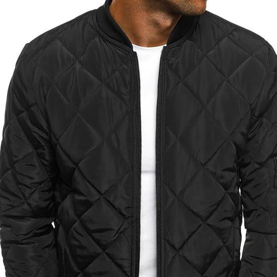Einfarbige, langärmlige Herrenjacke mit Stehkragen und Reißverschluss – perfekt fürs Büro