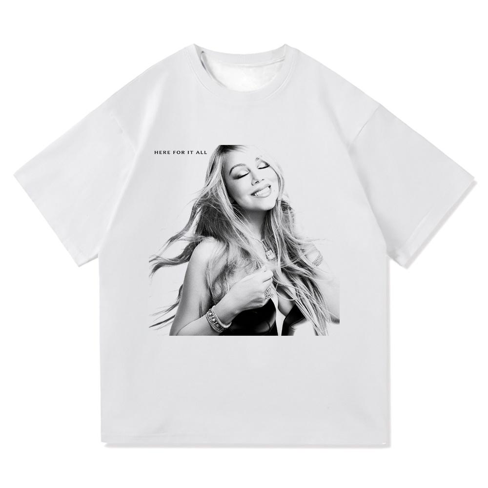

Mariah Carey Here for It All TShirt 2025 New Album Retro Men/women Clothing Harajuku Quick Dry Clothes Vintage Hiphop T-Shirts M