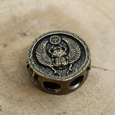 Vabalas Ankh Žalvariniai Peilio Karoliukai Punk EDC Lauko DIY Paracord Austas Dirželis Raktų Grandinėlė Pakabukas Retro Skėčio Virvės Apyrankės Aksesuarai