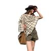 Soft waxy plaid scarf for girls to keep warm in winter Thickened scarf Retro plaid knitted scarf New