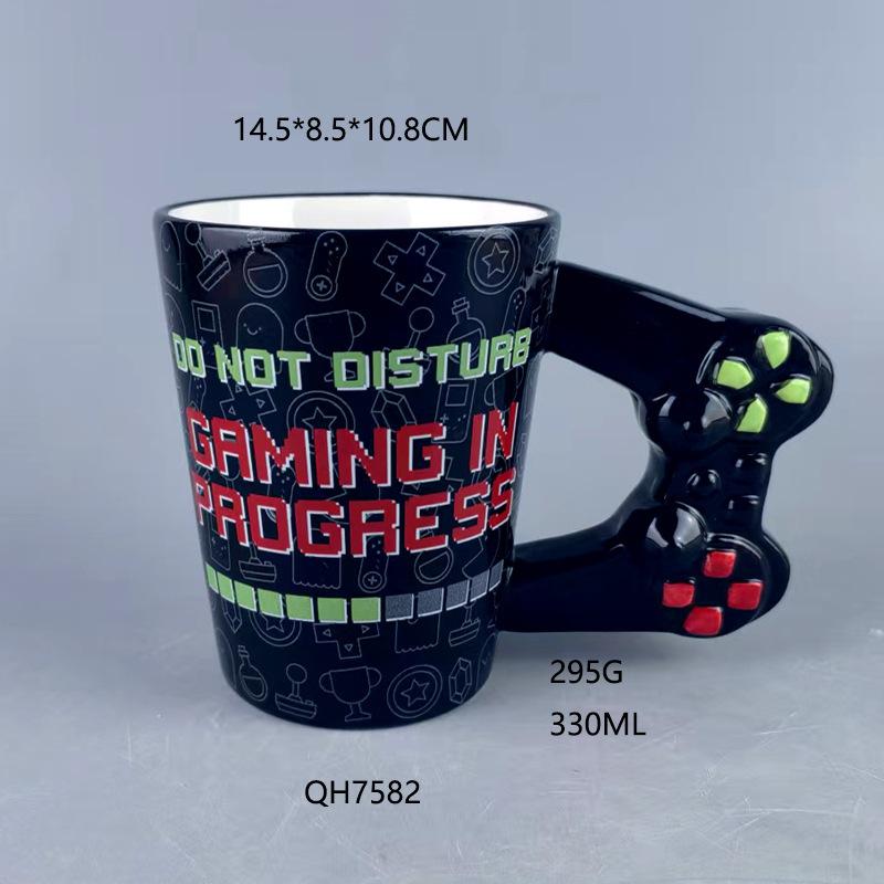 Gamepad Ceramic Mug Color Letter Game Console Joystick Ceramic Water Cup Cartoon Coffee Cup