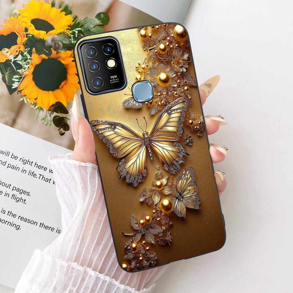 Case For Infinix Hot 10 Cover Aesthetic Cute Cat Fashion Funny Painted Bumper For Infinix Hot10 X682B X682C Casing