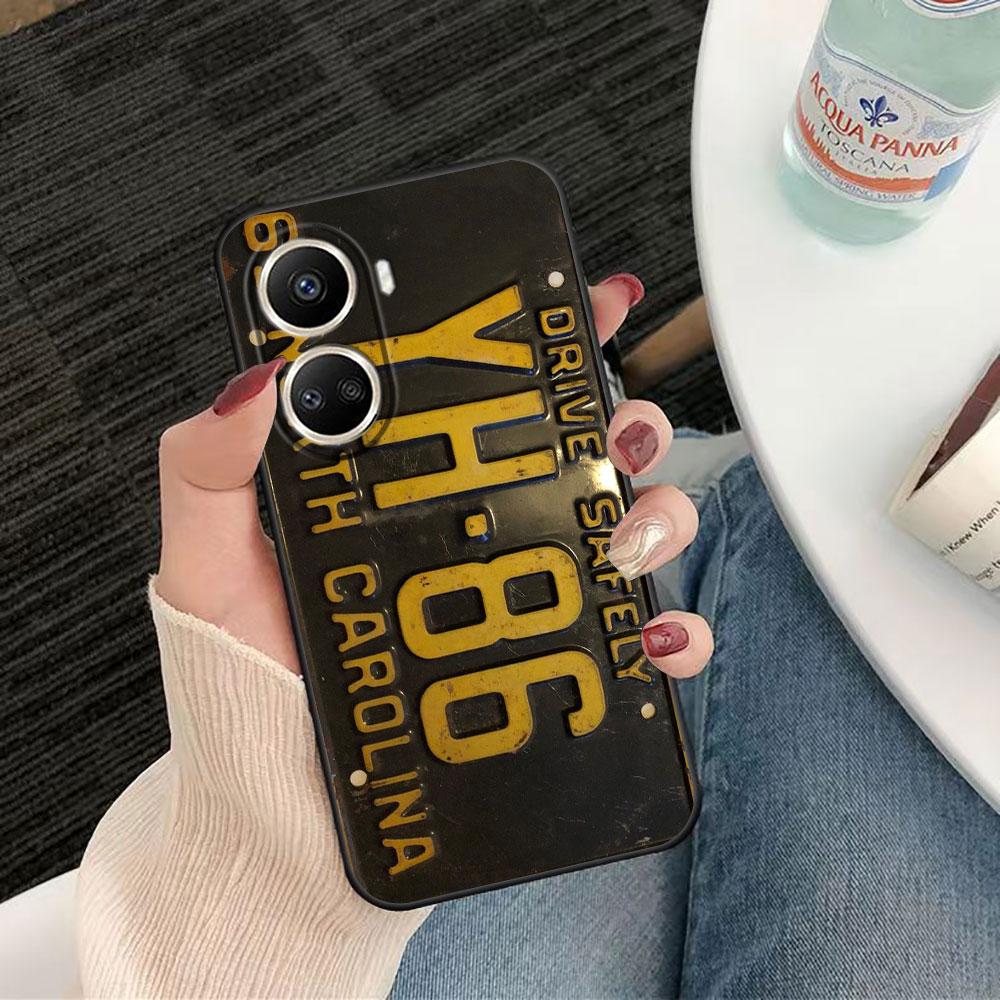 Vintage Classic License Plate Case For HUAWEI NOVA Y70 3I 7I 8I 9SE P30 Y9 HONOR 8X 9X 20 90 X5 X6B X7A X7B X8B X9 X9B X9A Case