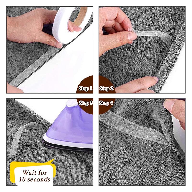 2cm Wide No Sewing Iron on Tape Roll Fabric Fusing Tape Hemming Web 64 Meters Hemming Web Ironing Tape for Clothes Sewing Tool