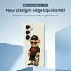 For Samsung Galaxy S25 Case Cool Bear Pattern Printing Straight Edge TPU Phone Back Cover
