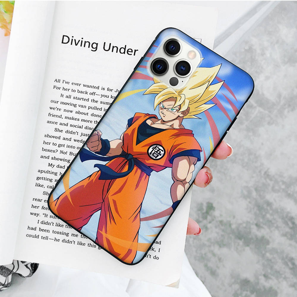 

Мягкий черный чехол JW75 Dragon Ball для iPhone 16 15 Plus 14 13 Pro 8 SE XR XS Max P30 Nova 5T Y5P Y6 Y7 Y8P Y9 Realme C30 C33 C31 VIVO Y36 V27 iPhone 7 Plus ирис