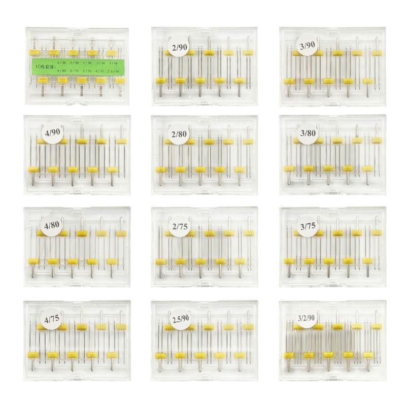 Set Of 10 Multifunctional Twin Needle Set Sewing Machine Needle Stretch Twin Needle For Professional And Beginner