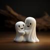 Hugging Ghosts Figurine Tabletop Ghost Decoration Halloween Decor Ghost Statue for Home Mantel Office Desk Shelf Decor